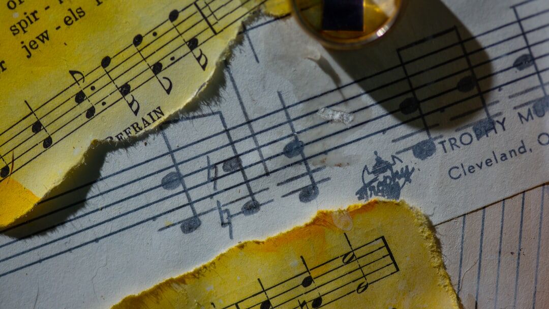 music notes on paper