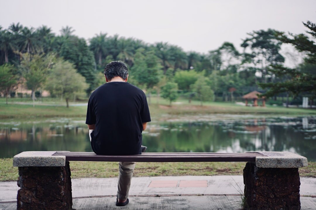 man reflecting alone