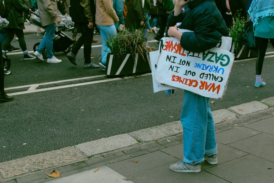 artists protesting in street