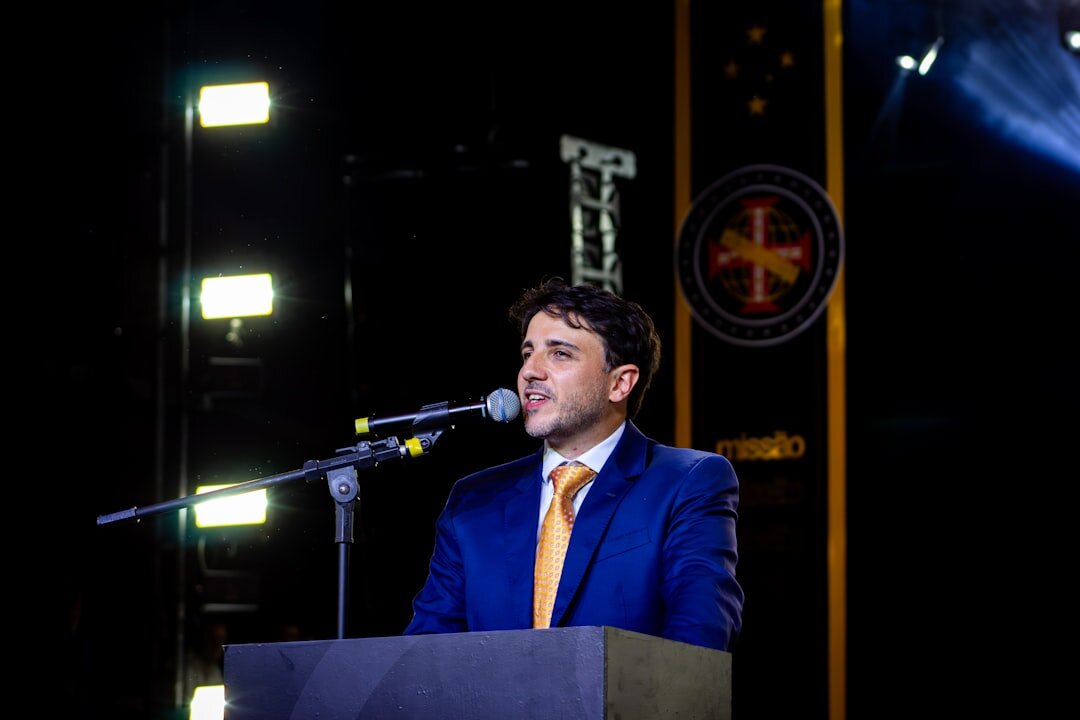minister of culture at podium